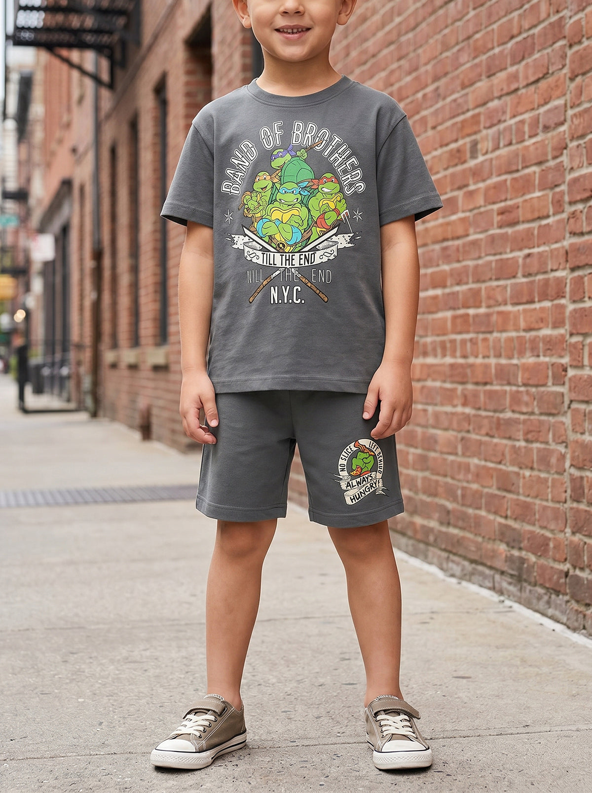 Boys Cotton Printed Summer Co-Ord Half Pajama Set