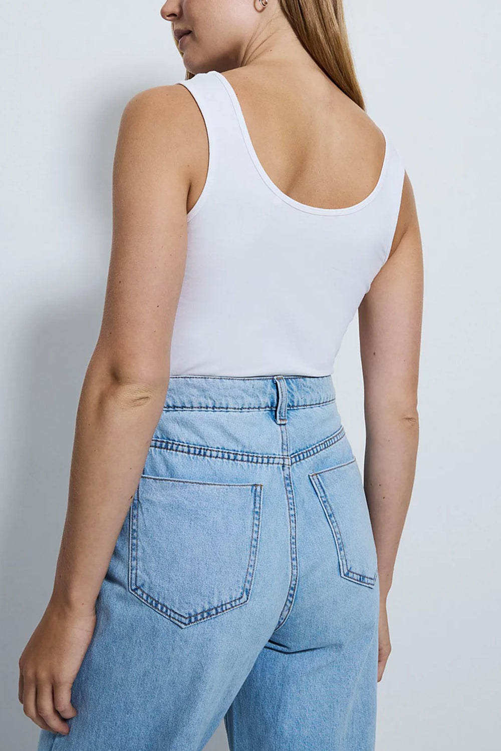 Womens Soft Cotton Sleeveless Scoop Neck Basic Stretch Tank Top