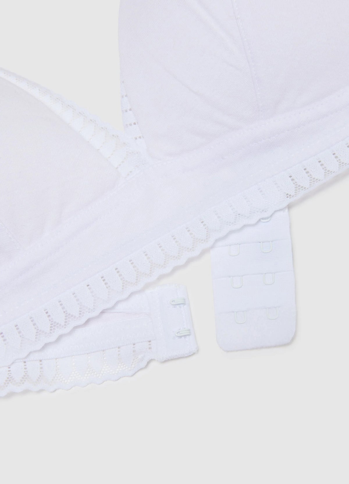 Womens Padding & Adjustable Straps Triangle Cotton Bra with Lace