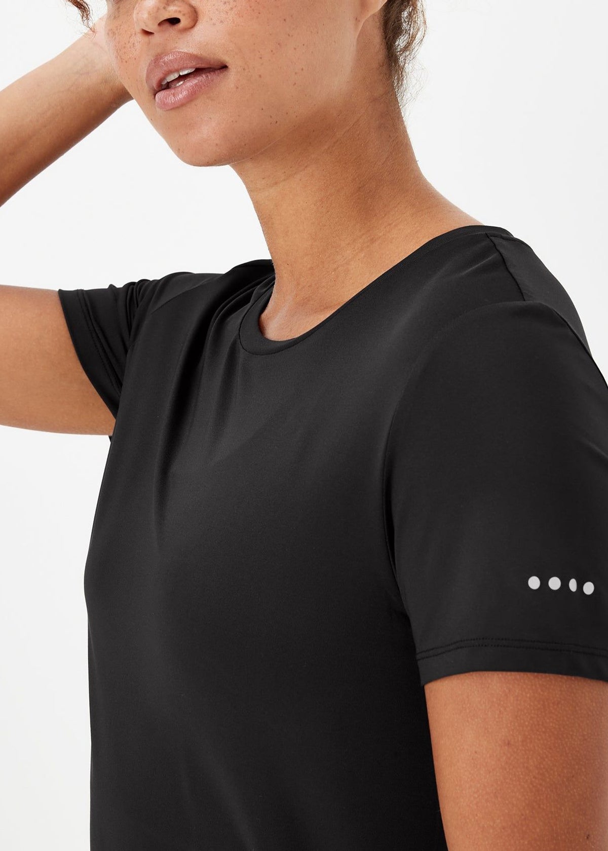 Womens Round Neck Breathable Stretch Activewear T-Shirt