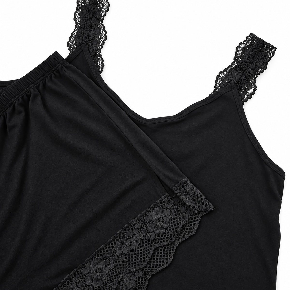 Women's Lace-Strap Camisole & Shorts Sleepwear Set
