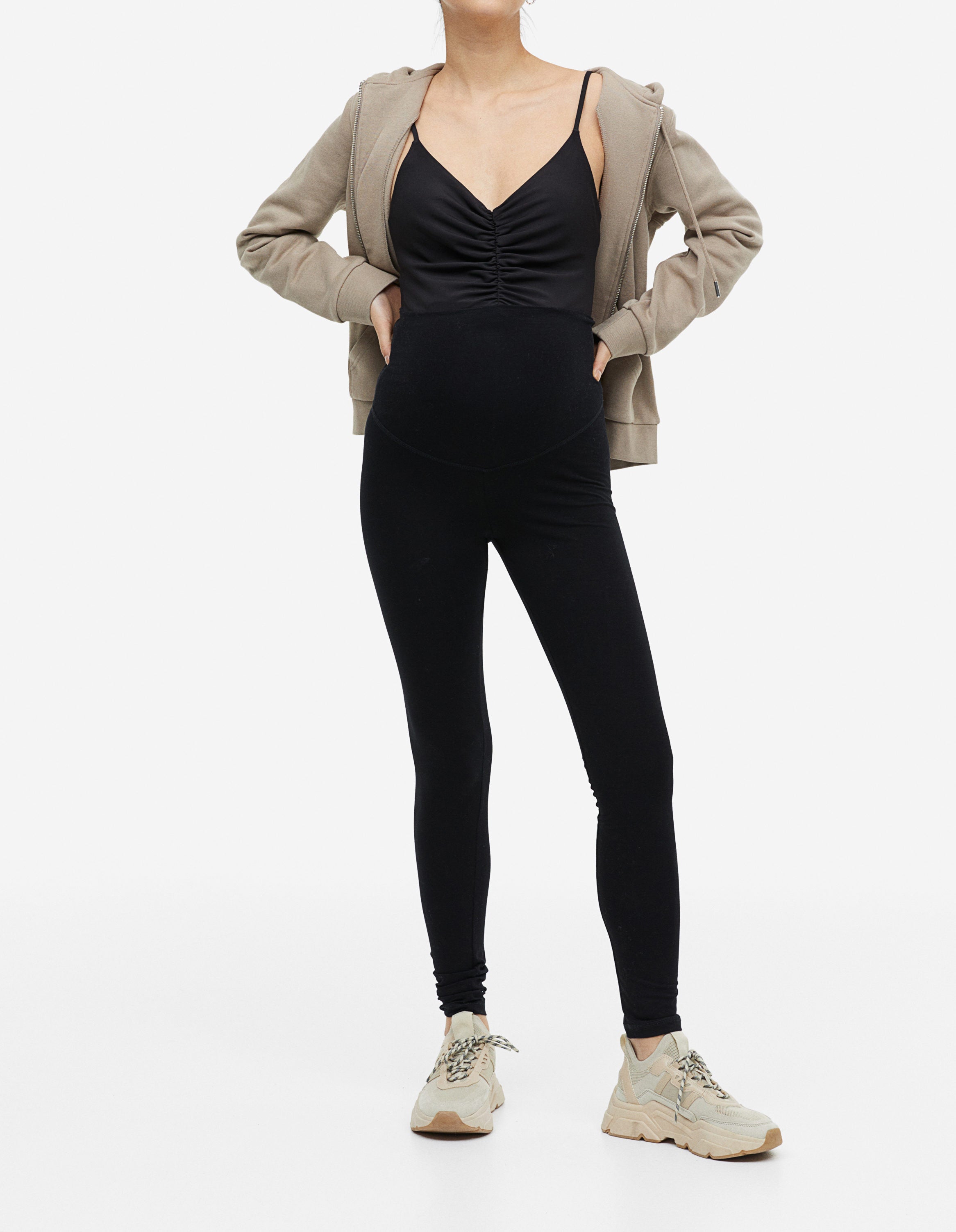 Womens High Waisted Before After Maternity Leggings