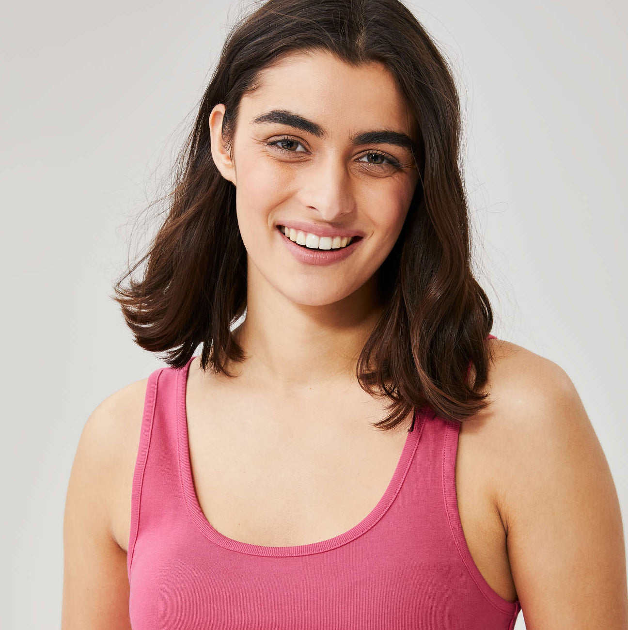 Womens Scoop Neck Organic Cotton Fitted Tank Top