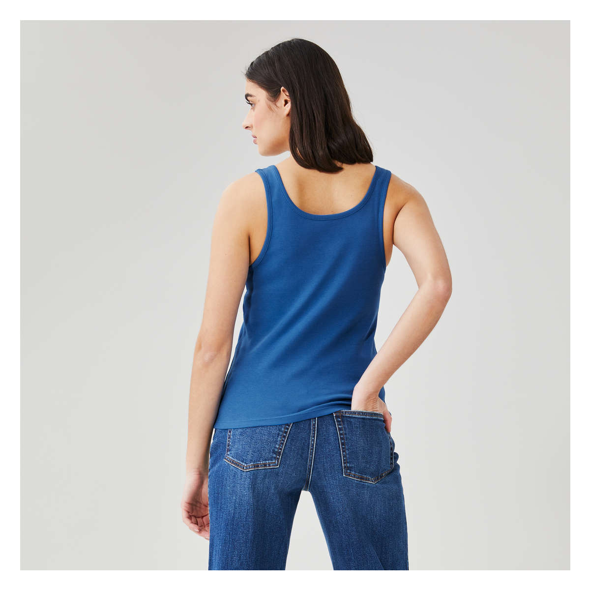 Womens Scoop Neck Organic Cotton Fitted Tank Top