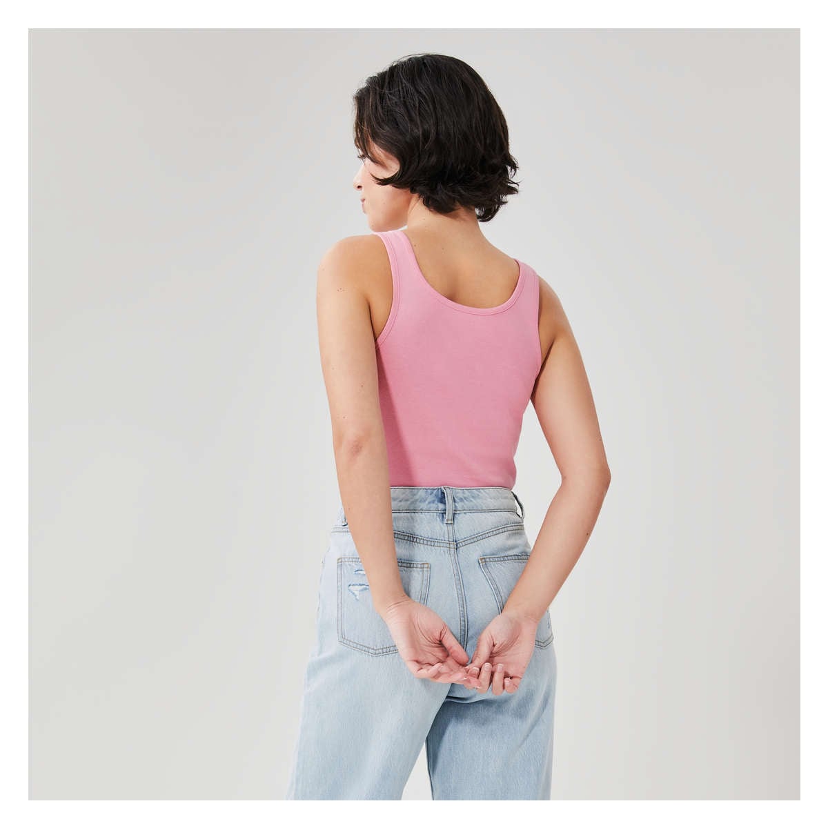 Womens Scoop Neck Organic Cotton Fitted Tank Top