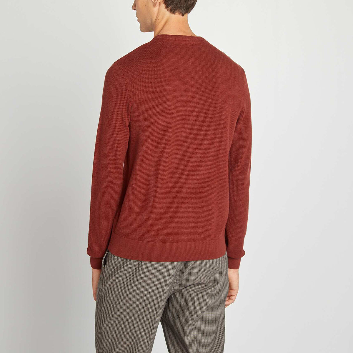 Men’s Premium Textured Knit Henley Round Neck Sweater