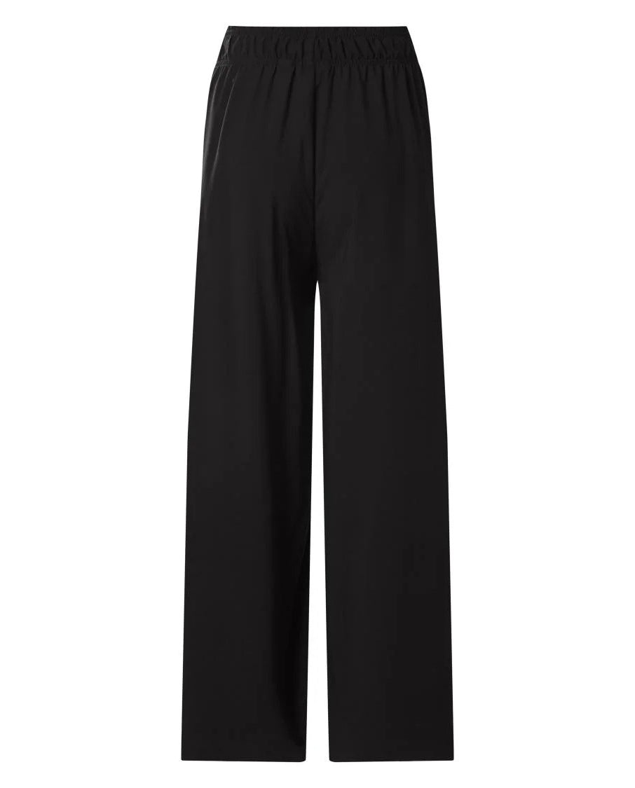 Womens Wide Leg Elastic Waist Palazzo Pants with Side Pocket