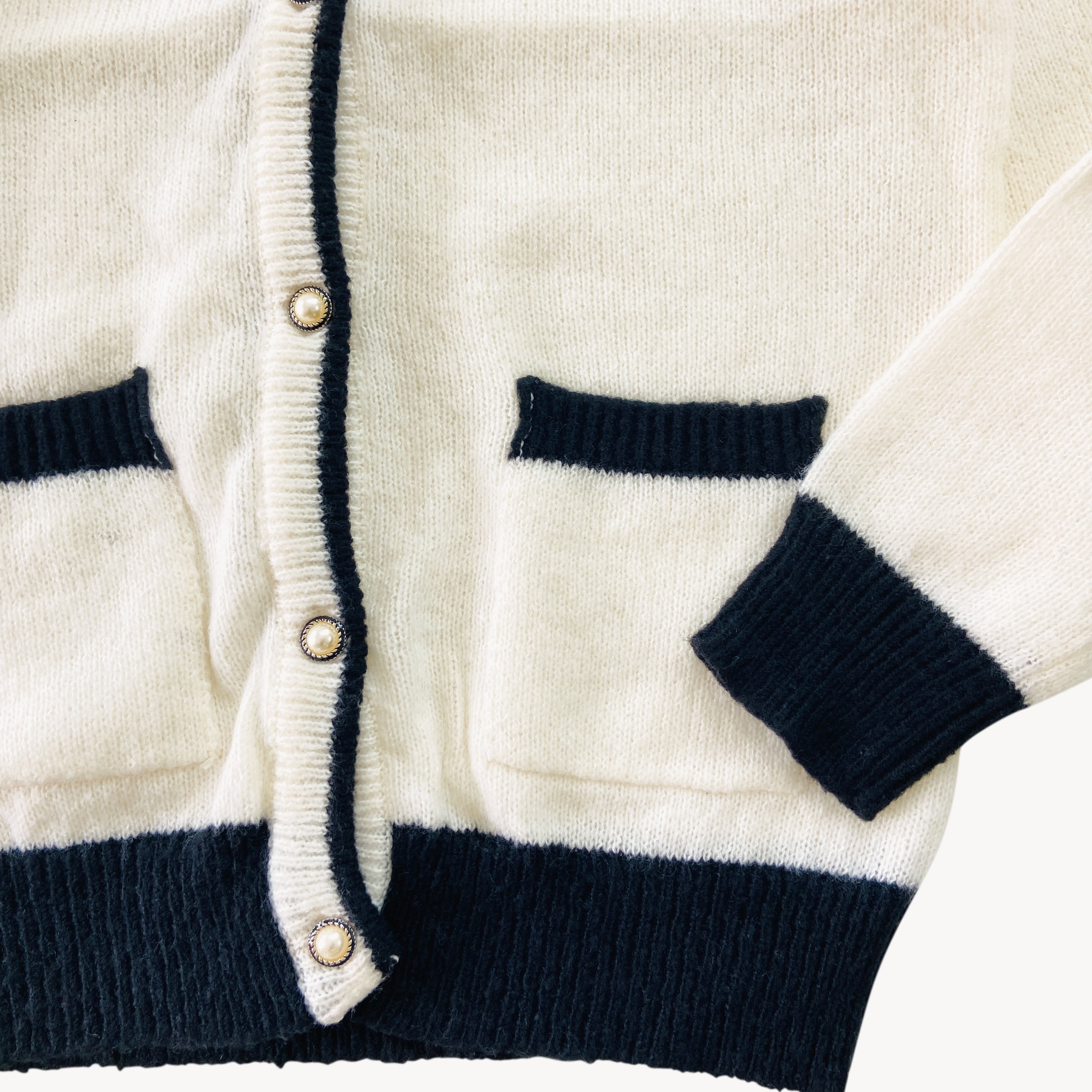 Womens Wool Blend Pearl Button Knit Cardigan Sweater