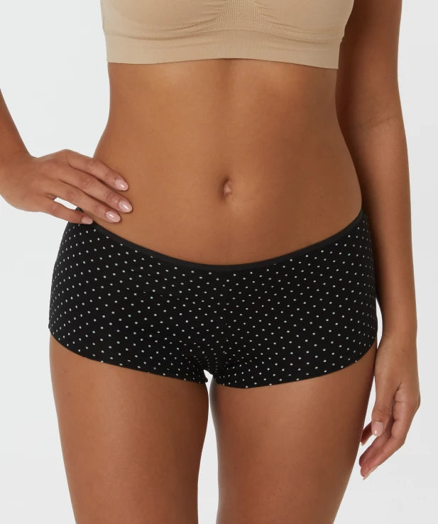 Womens Sporty Polka Dot Cotton Boyshort Panty
