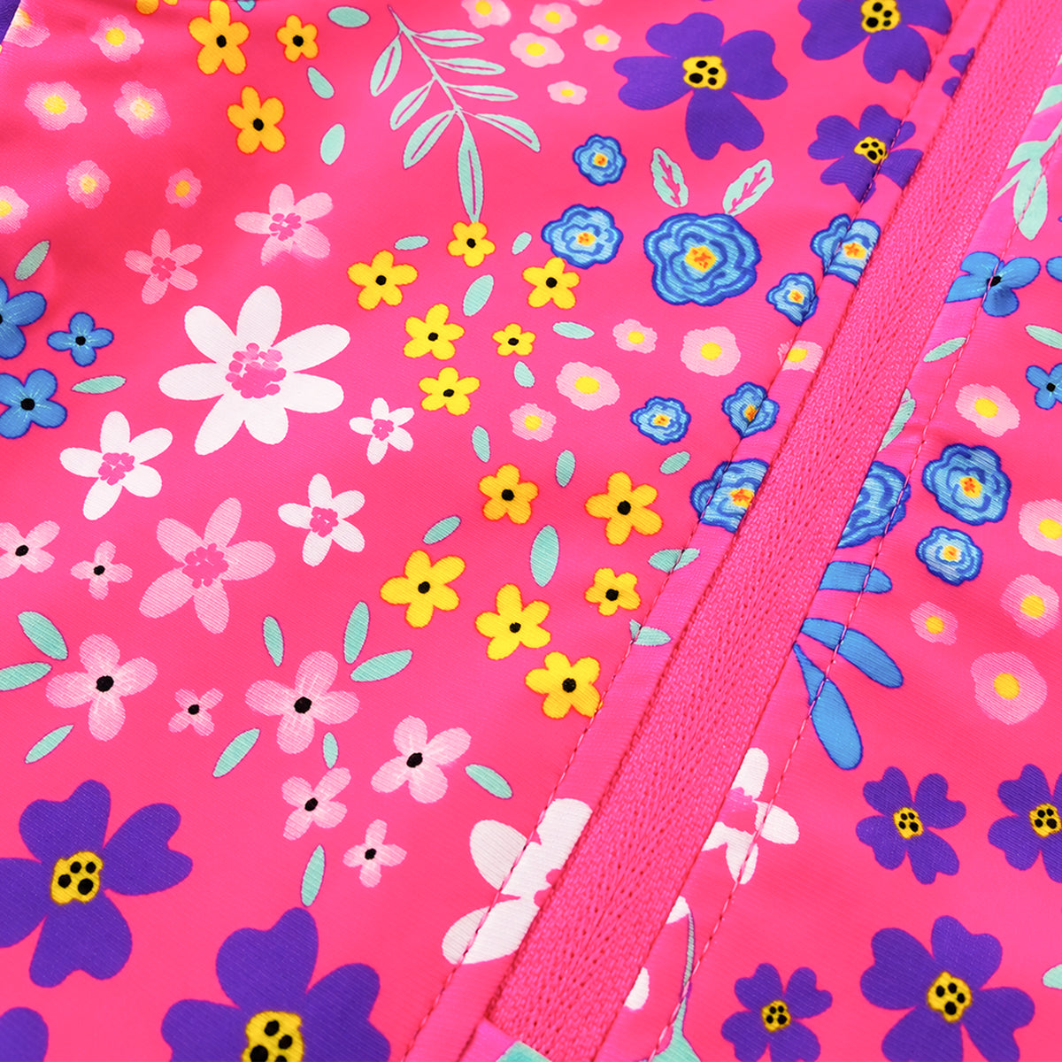 Girls Floral Print Long Sleeve Swim Onesie Bodysuit