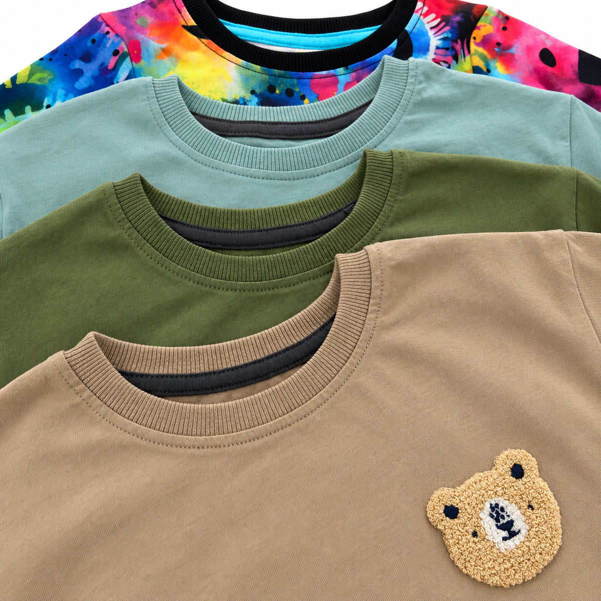 Kids Cotton Long-Sleeve T-Shirt with Ribbed Cuff