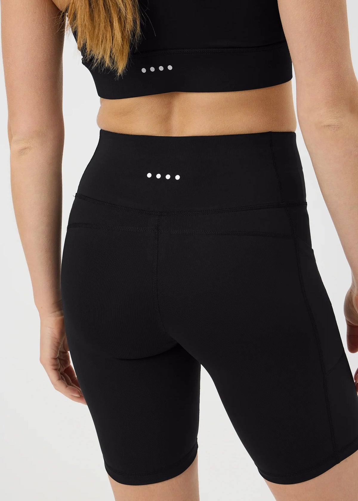 Womens High Waisted Black Cycling Shorts with Pocket