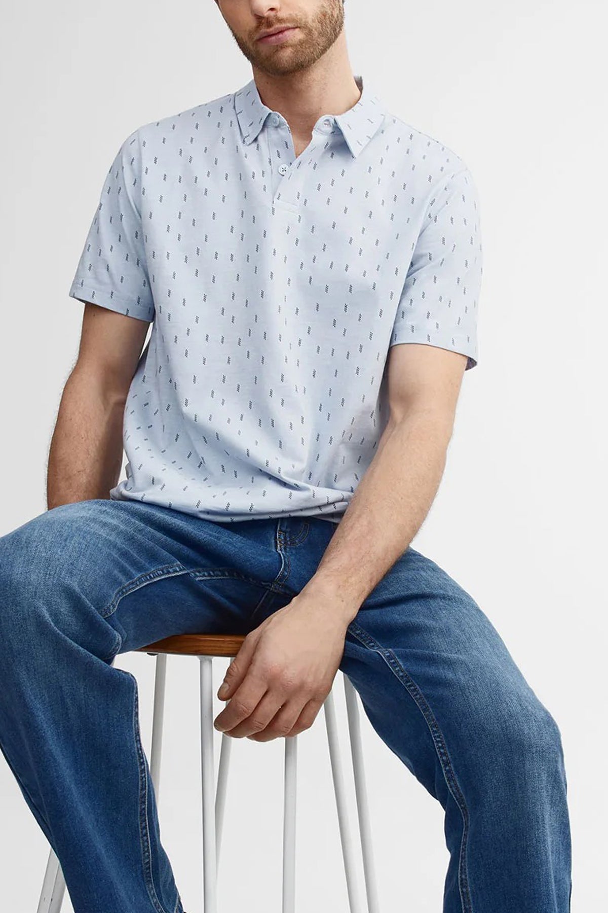 Mens Printed Short Sleeve Cotton Stylish & Casual Polo Shirt