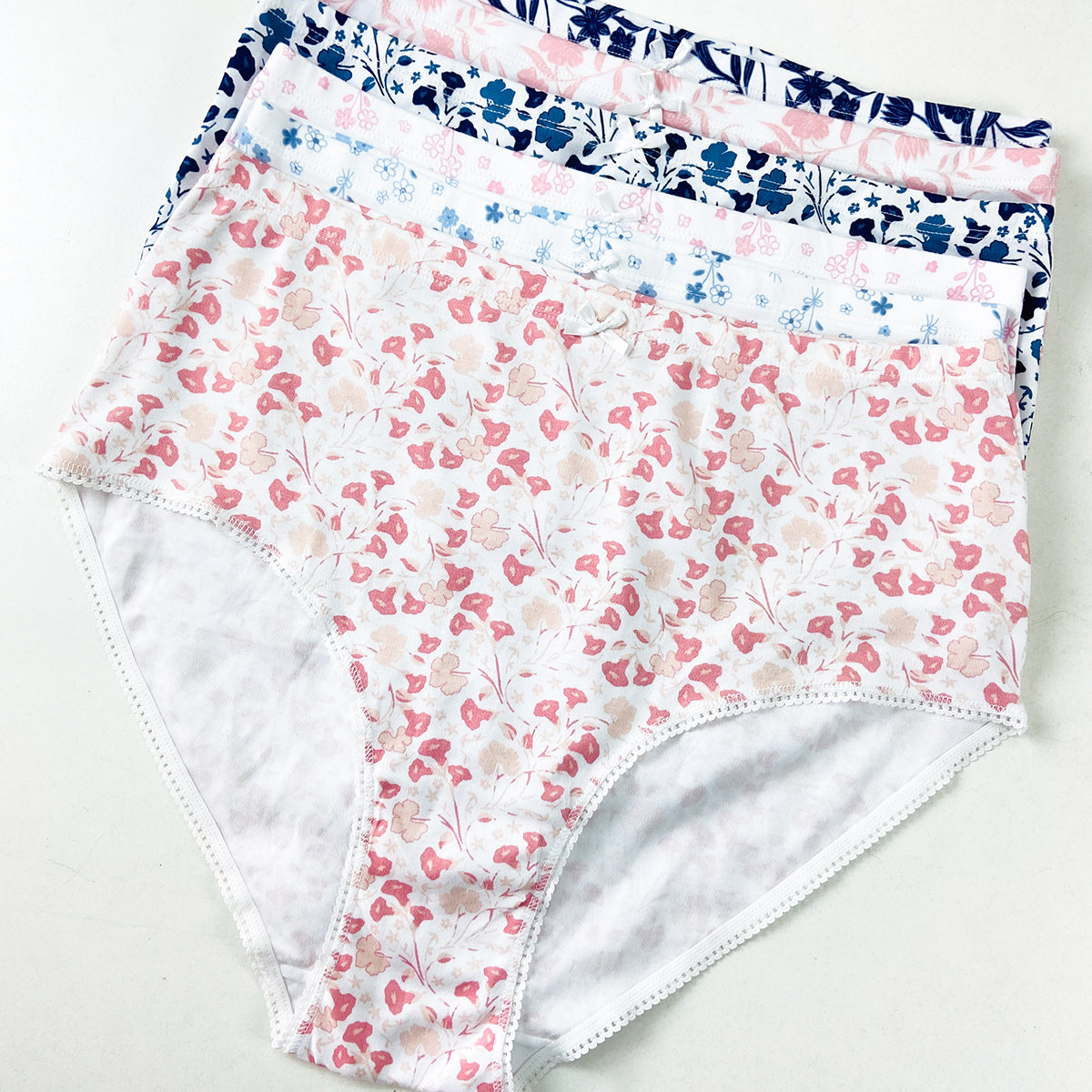 Pack of 3 Womens Floral Printed Cotton Hipster Panty