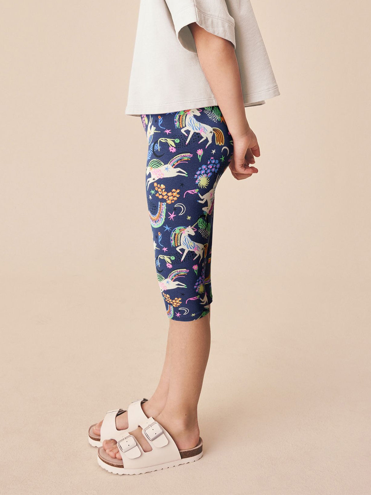 Girls Soft Stretch Cotton Cropped Leggings