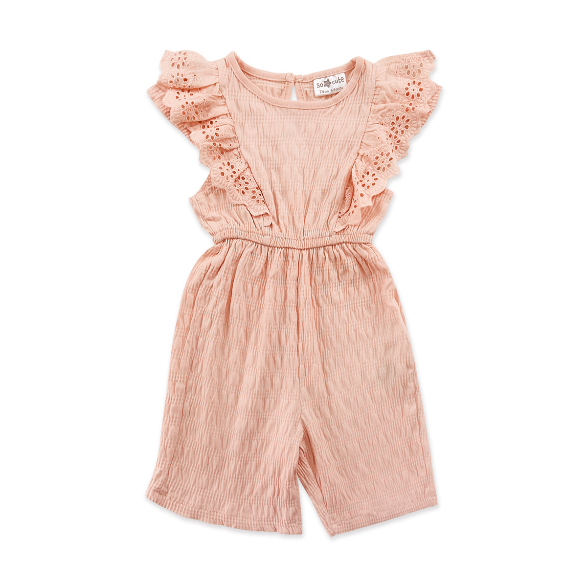 Infant and Toddler Girl Sleeveless Ruffle Trim Cotton Bodysuit