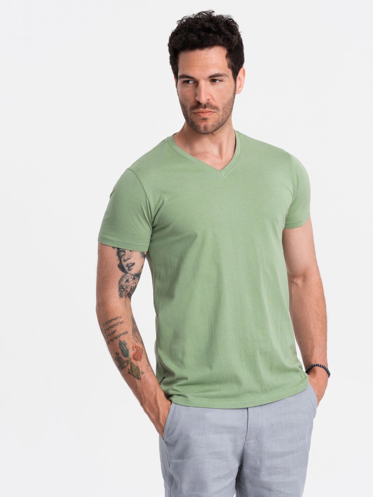 Men's Short Sleeve V-Neck Cotton T-Shirt