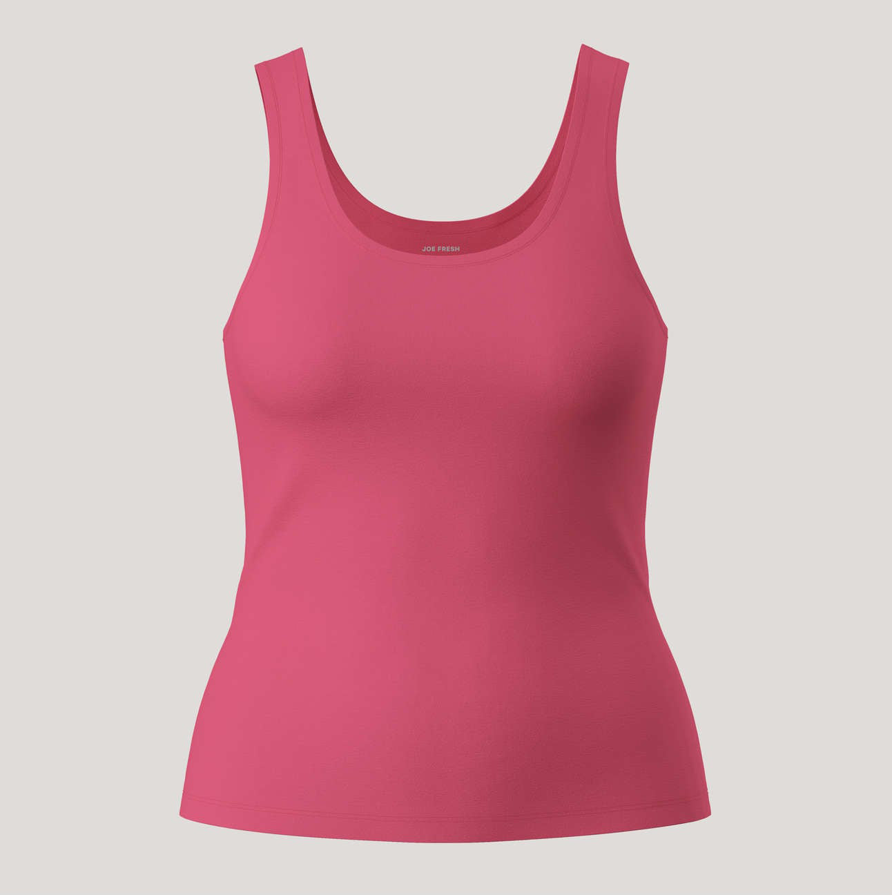 Womens Scoop Neck Organic Cotton Fitted Tank Top