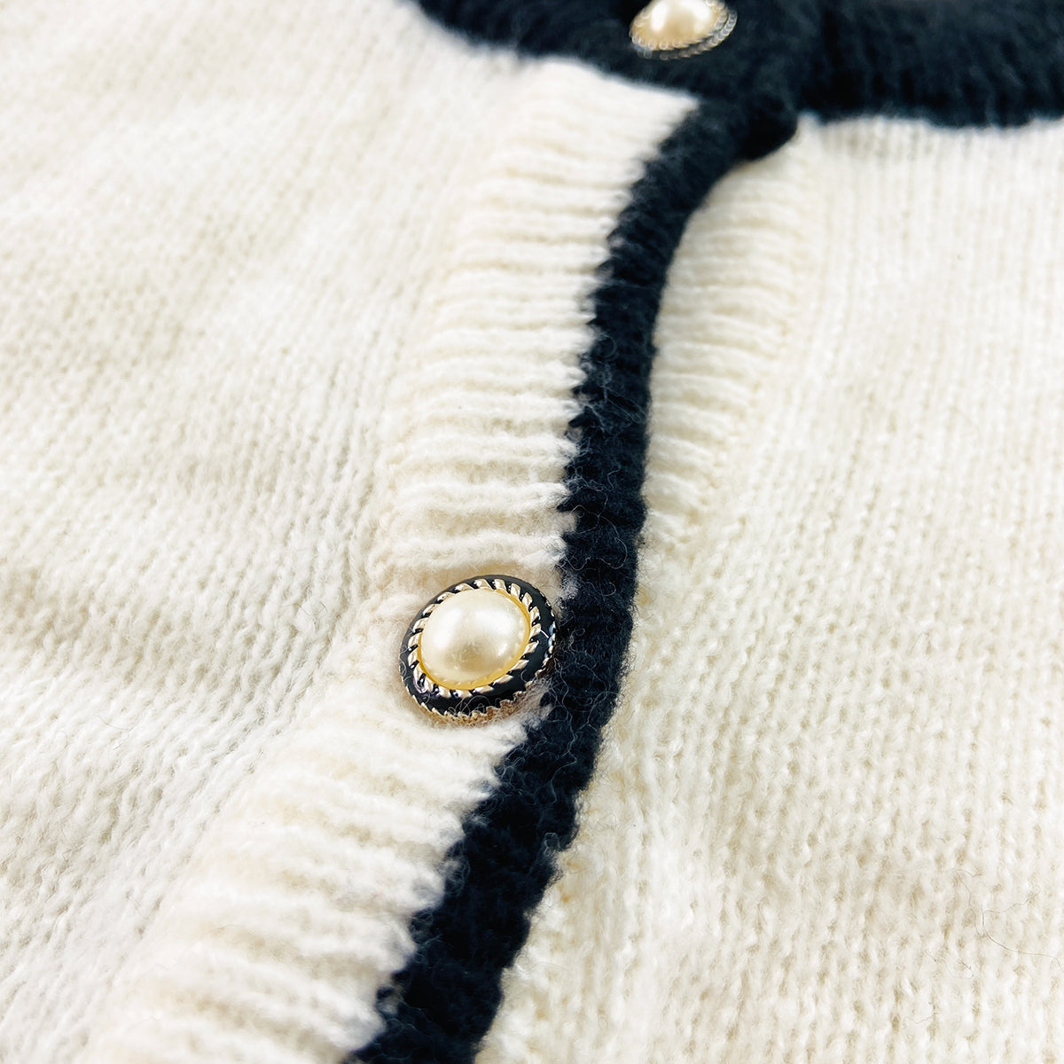 Womens Wool Blend Pearl Button Knit Cardigan Sweater