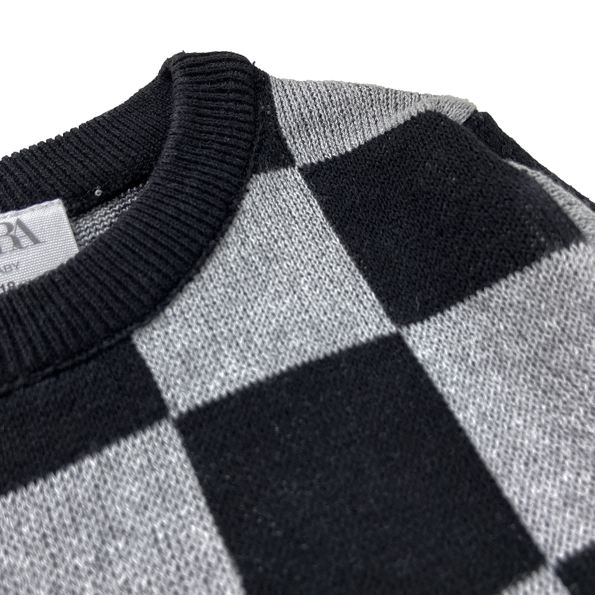 Boys Premium Checkered Soft Knit Pullover Ribbed Sweater