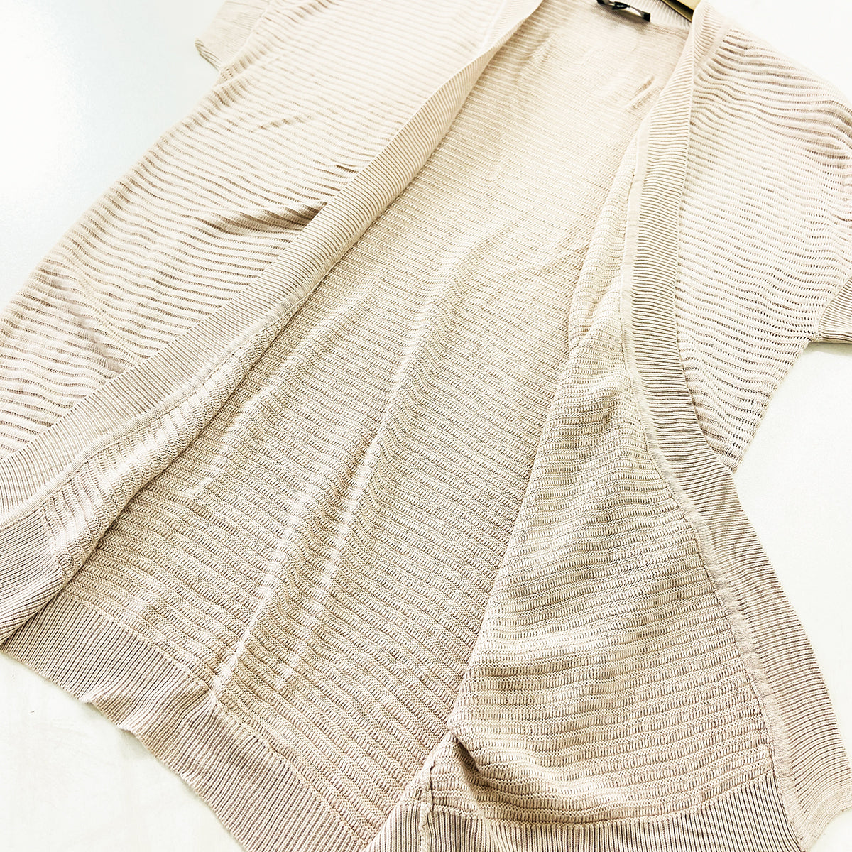 Womens Lightweight Open Front Short Sleeve Knitted Cardigan