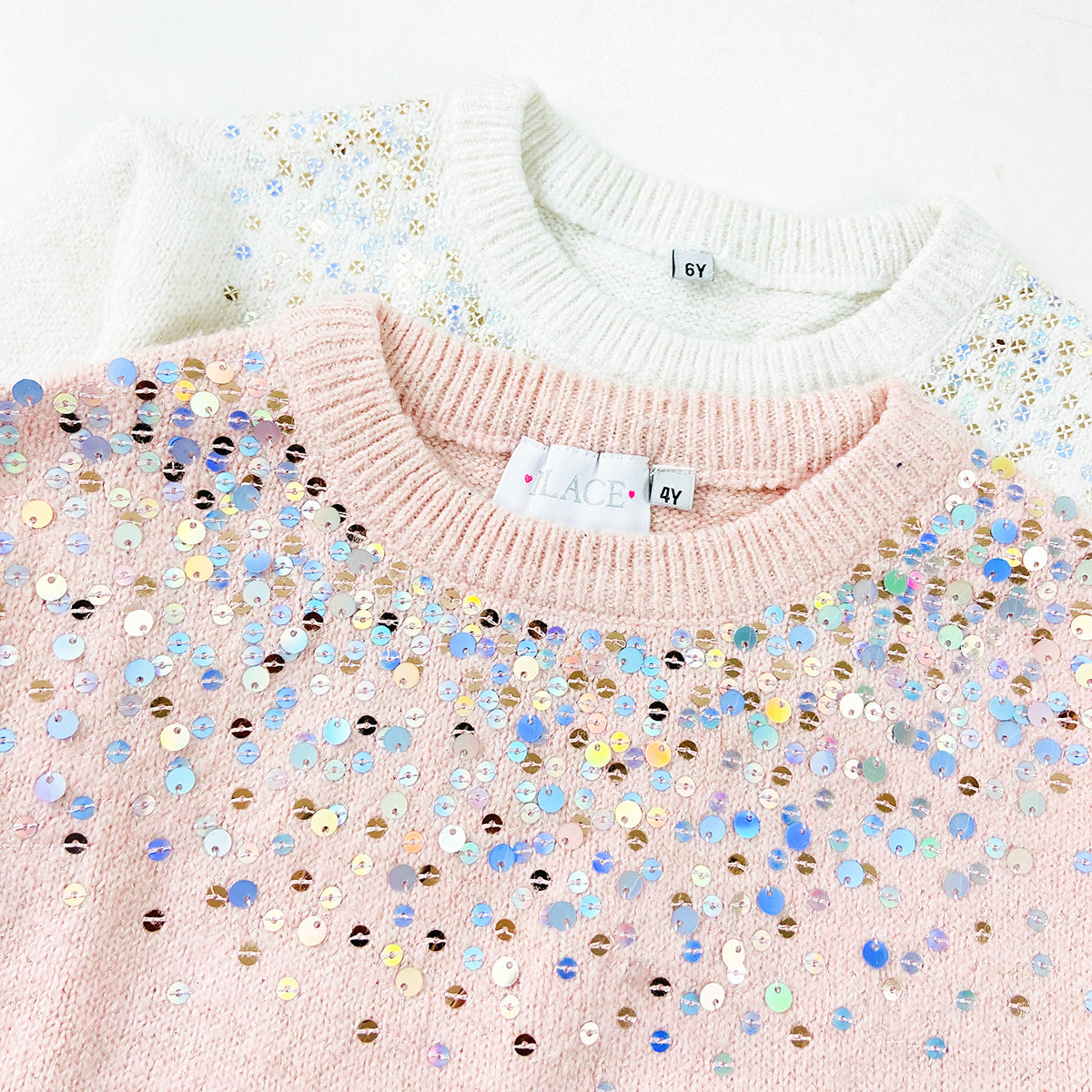 Girls Sparkle Embellished Soft Knit Pullover Sweater