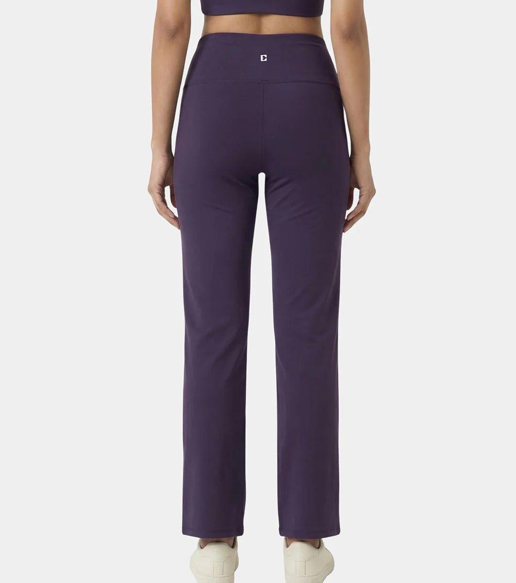 Womens High Rise Dry Fit Flare Yoga Leggings With Pockets