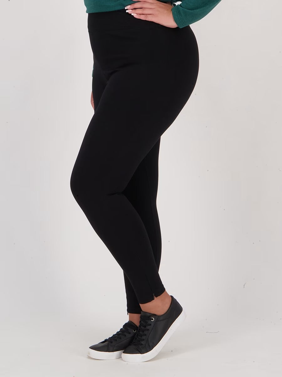 Womens High Rise Zip Hem Pull on Pant