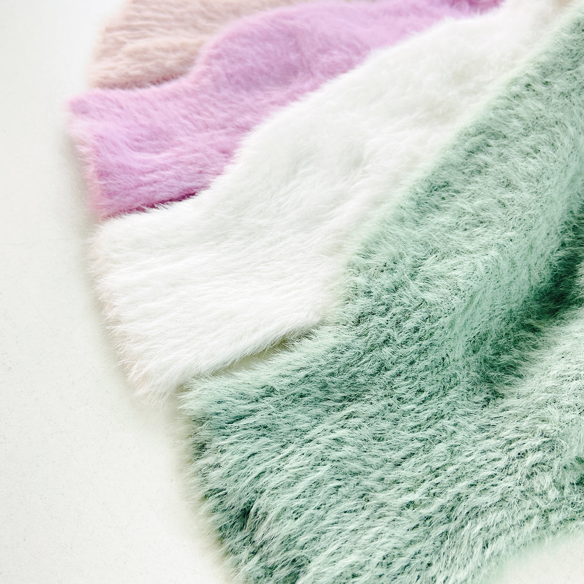 Womens Soft Fuzzy High Neck Pullover Sweater