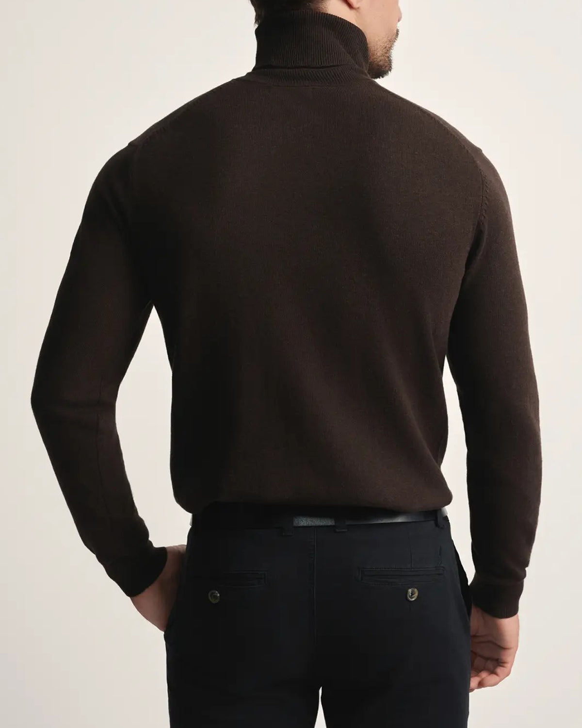 Mens Premium Cotton Turtleneck Long Sleeve Knit Sweater