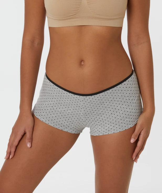 Womens Sporty Polka Dot Cotton Boyshort Panty