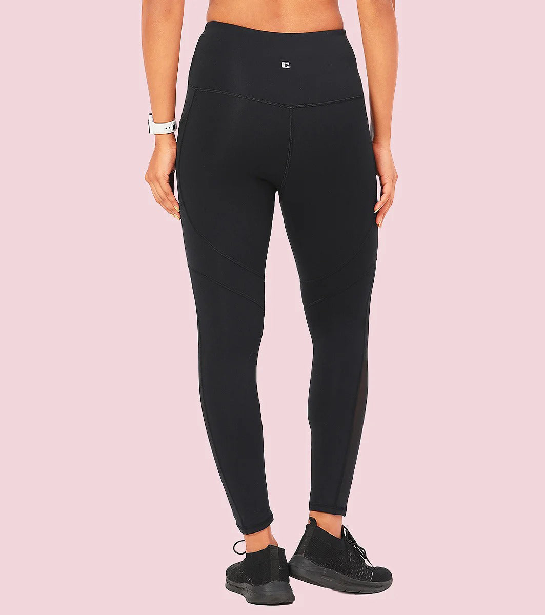 Women’s High Waist Dry Fit Workout Mesh Panels Leggings with Pockets