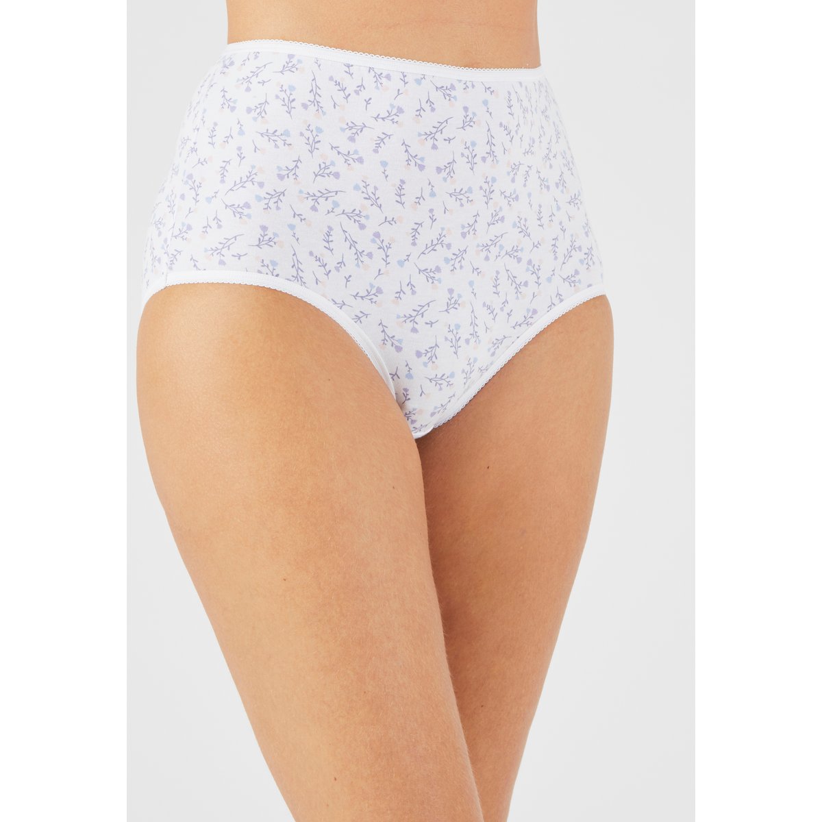 Pack of 4 Ladies High Waisted Full Back Coverage Printed Brief Panty