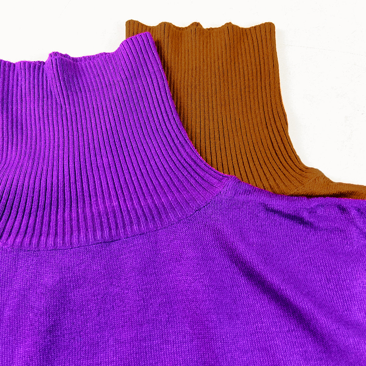 Womens Premium Knit Half Sleeve Turtleneck Sweater