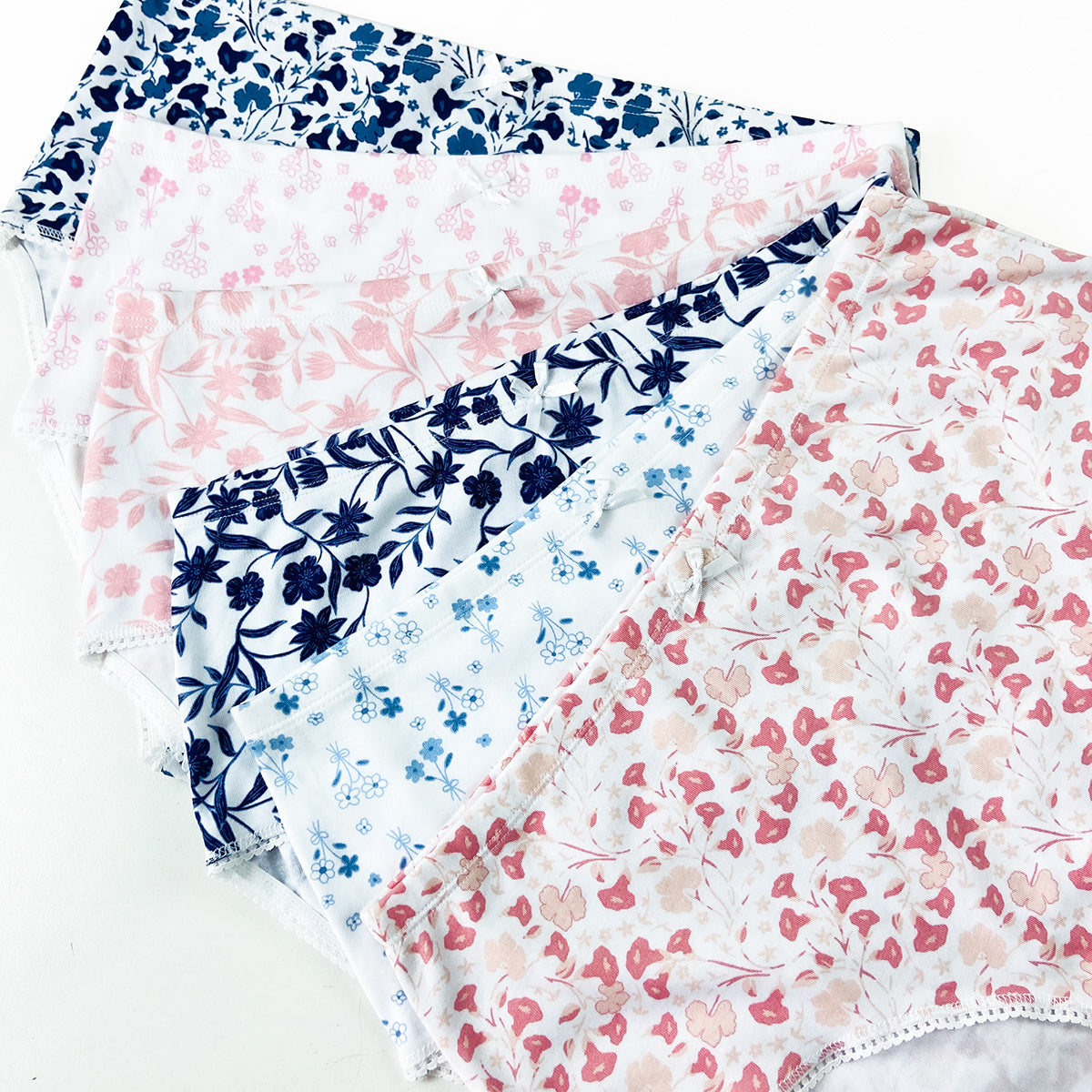 Pack of 3 Womens Floral Printed Cotton Hipster Panty