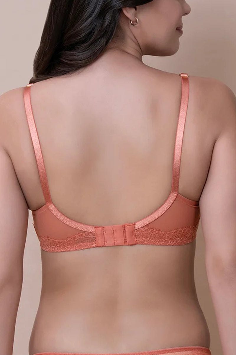 Women's Full Coverage Non-Padded Wired Floral Lace Bra