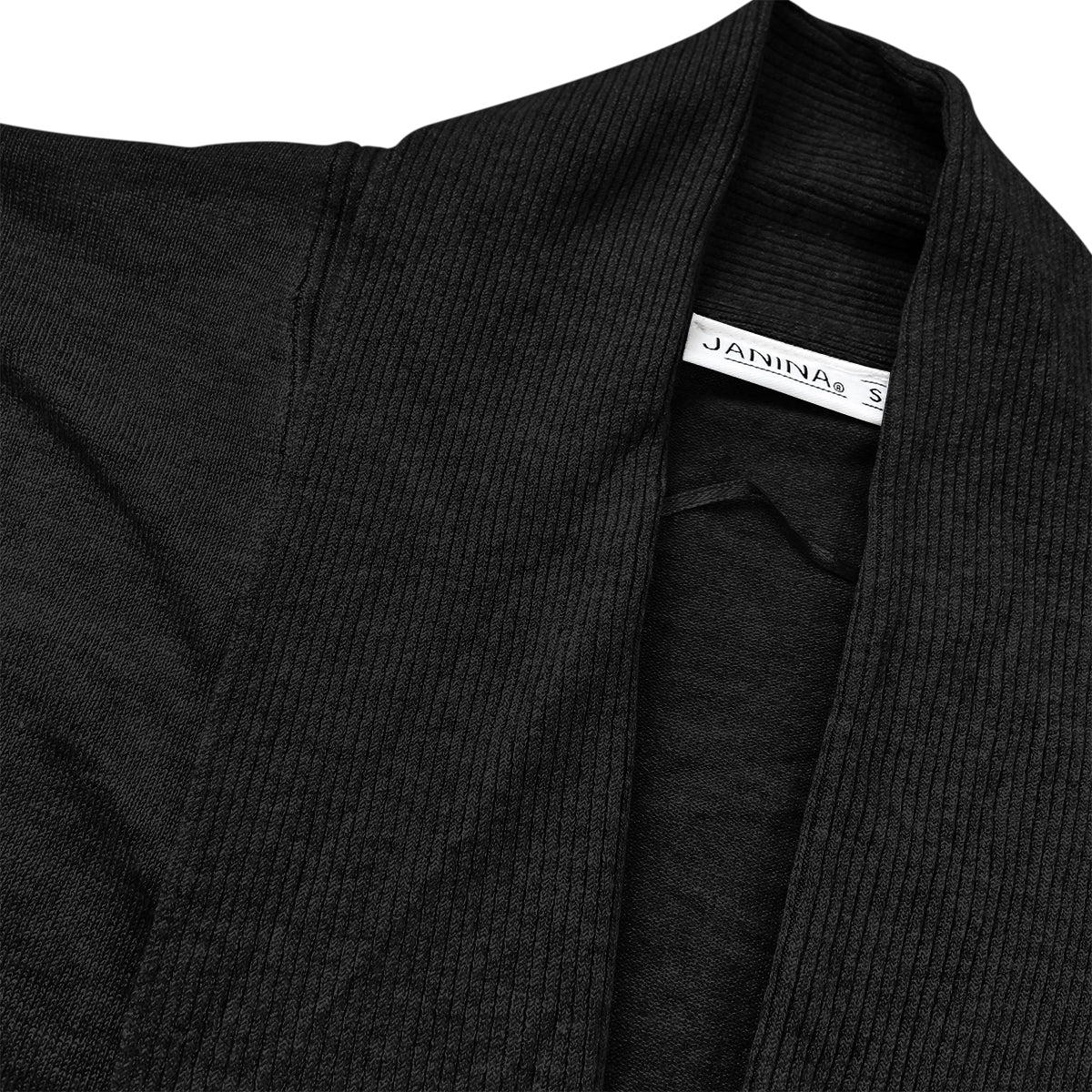 Womens Ribbed Trim Classic Open-Front Knit Cardigan