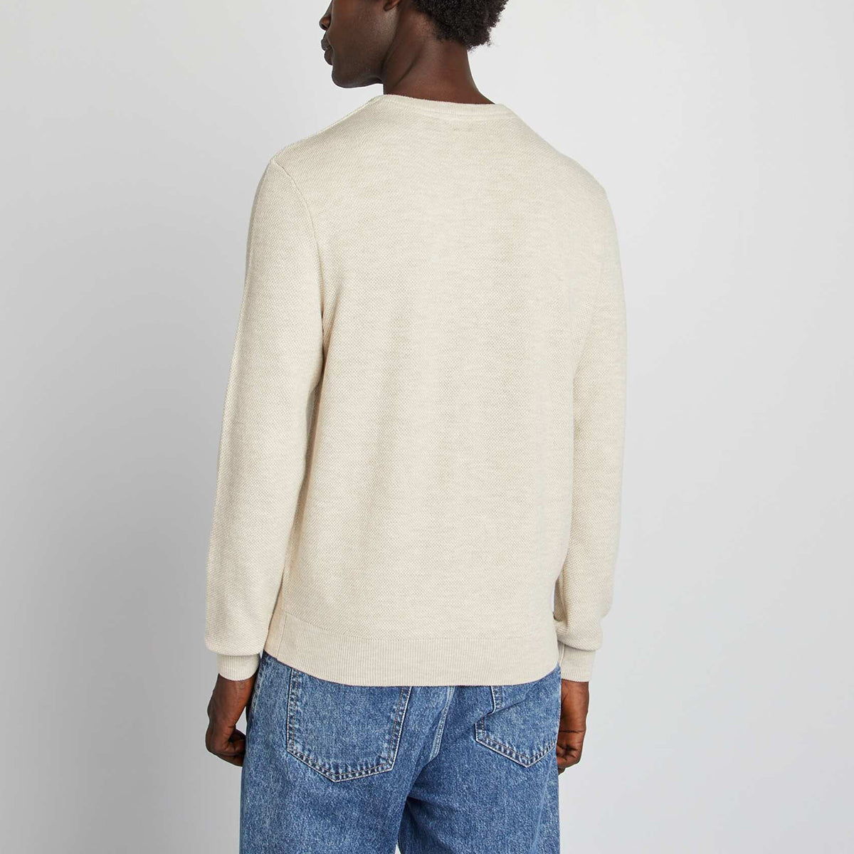 Men’s Premium Textured Knit Henley Round Neck Sweater