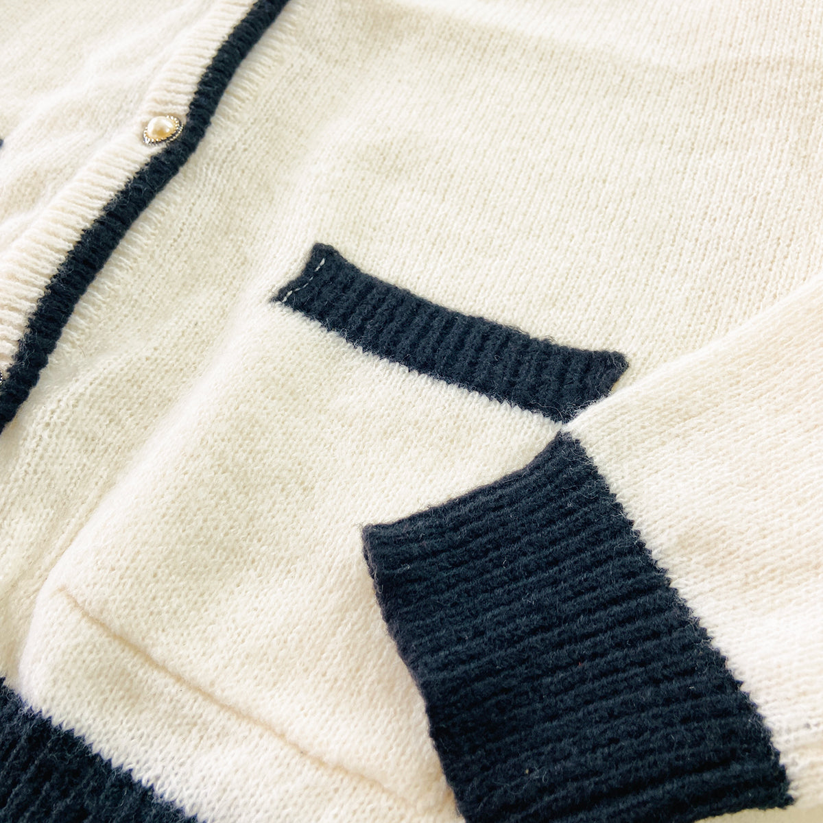 Womens Wool Blend Pearl Button Knit Cardigan Sweater