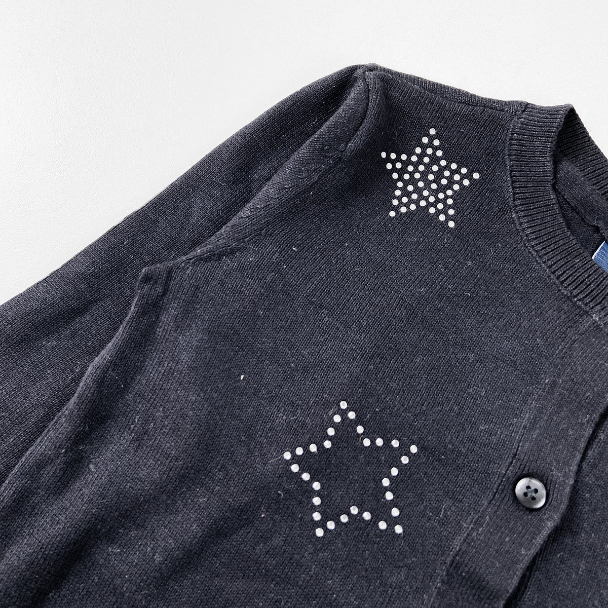 Girls Premium Rhinestone Knit Button Cardigan