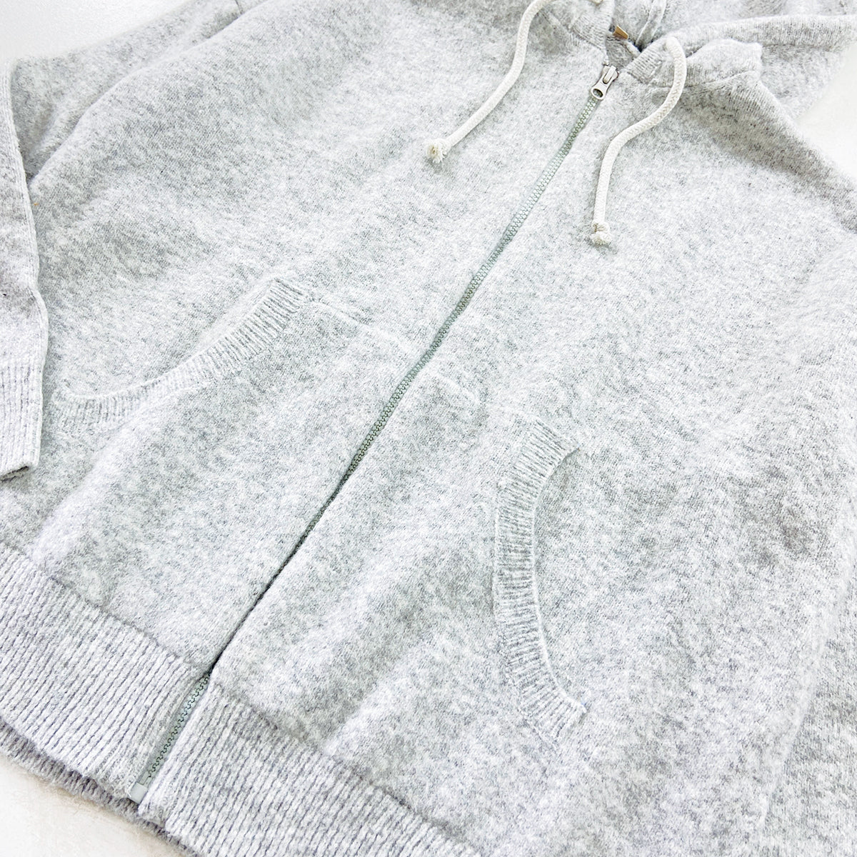 Womens Wool Blend Zip-Up Hoodie with Pockets