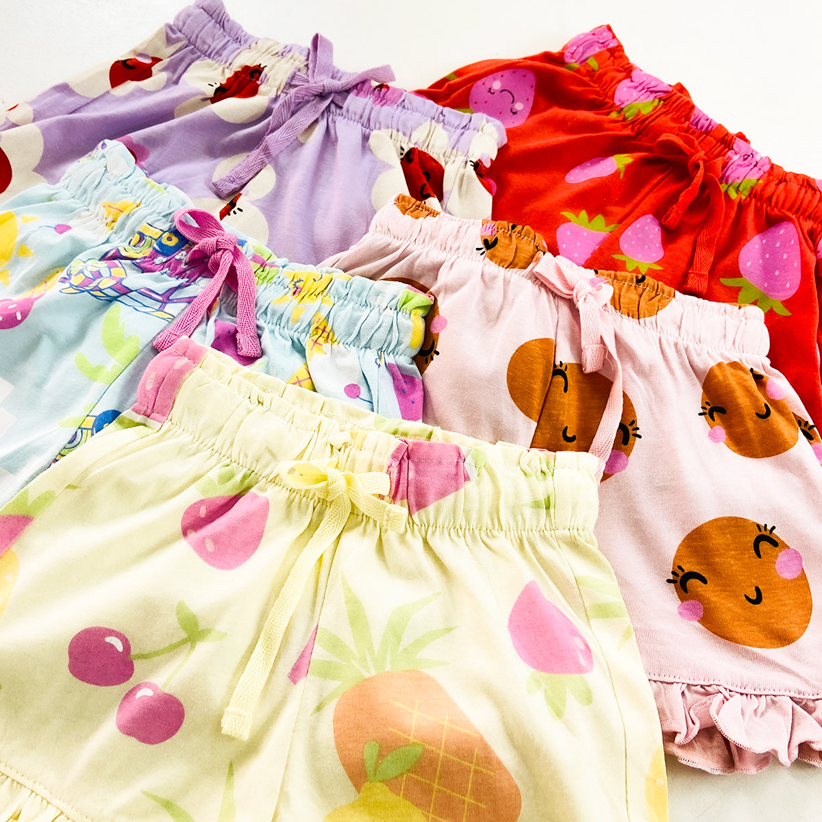 Baby Girls Cute Printed Soft Cotton Summer Frill Shorts