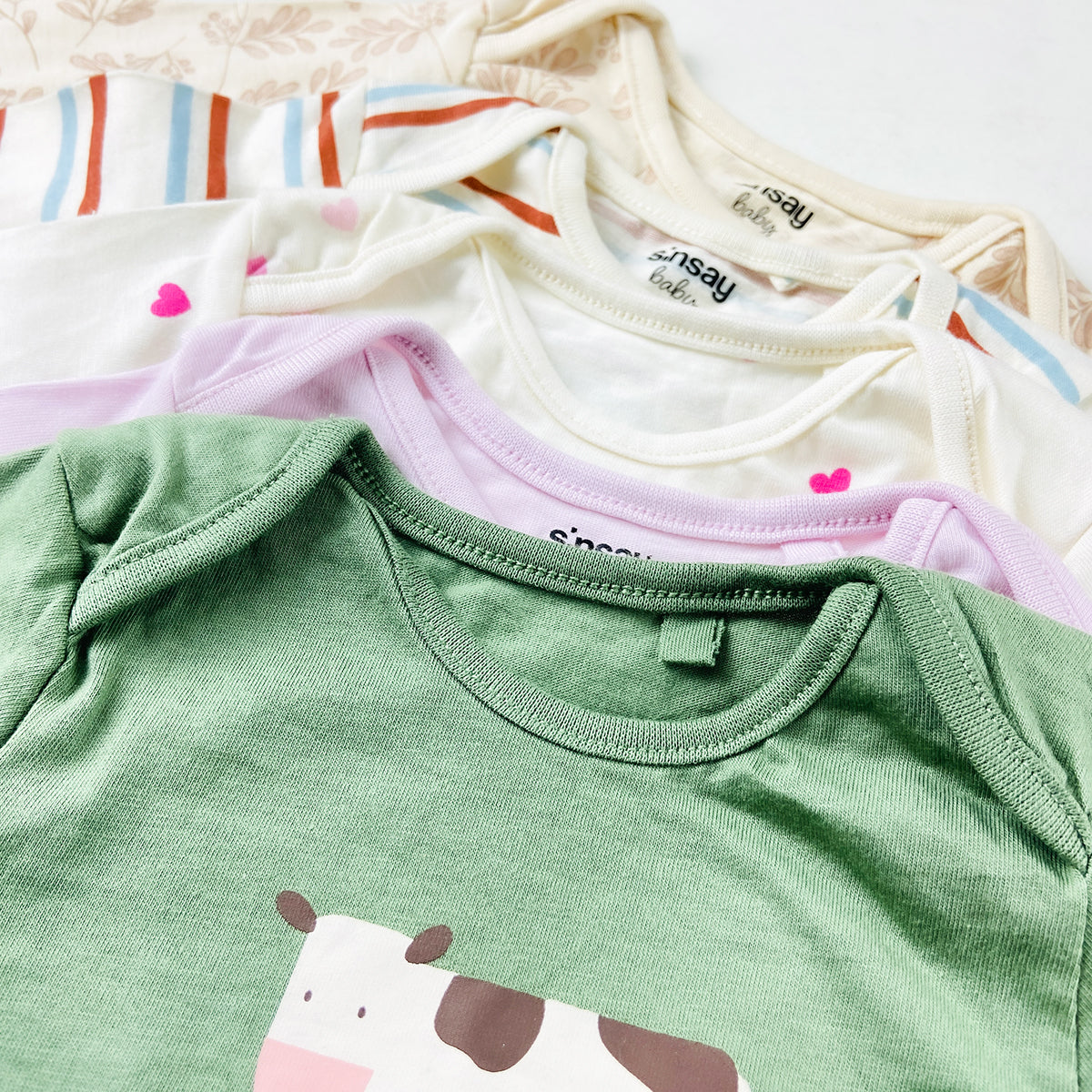 Pack of 5 Baby Full Sleeve Cotton Bodysuits Romper