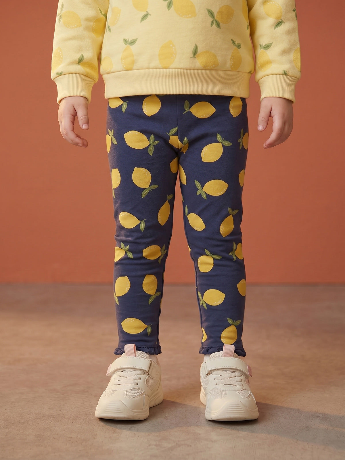 Pack of 2 Girls Cotton Stretch Leggings with Ruffle Hem