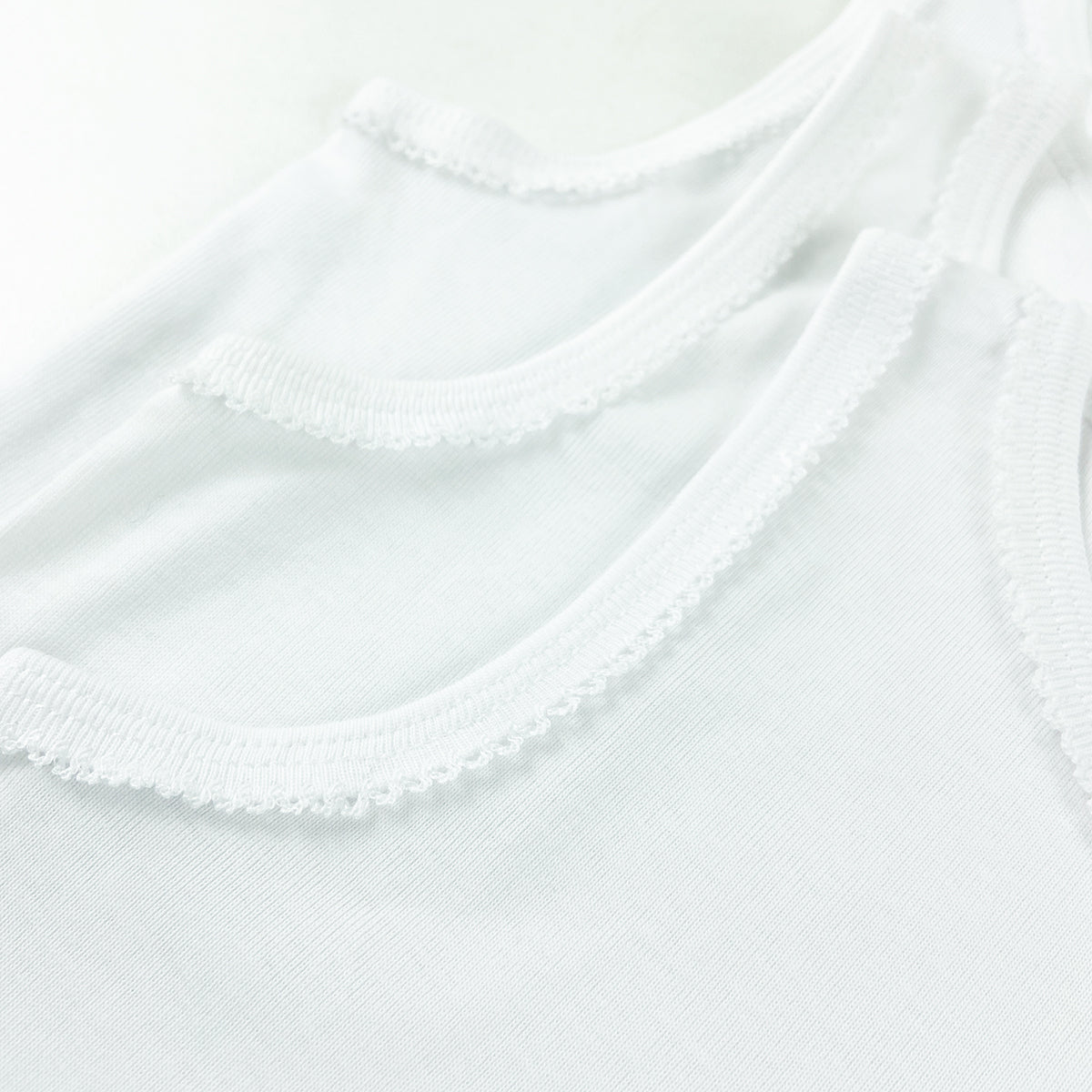 Pack of 3 Toddlers and Teen Girls Soft Cotton White Tank Top