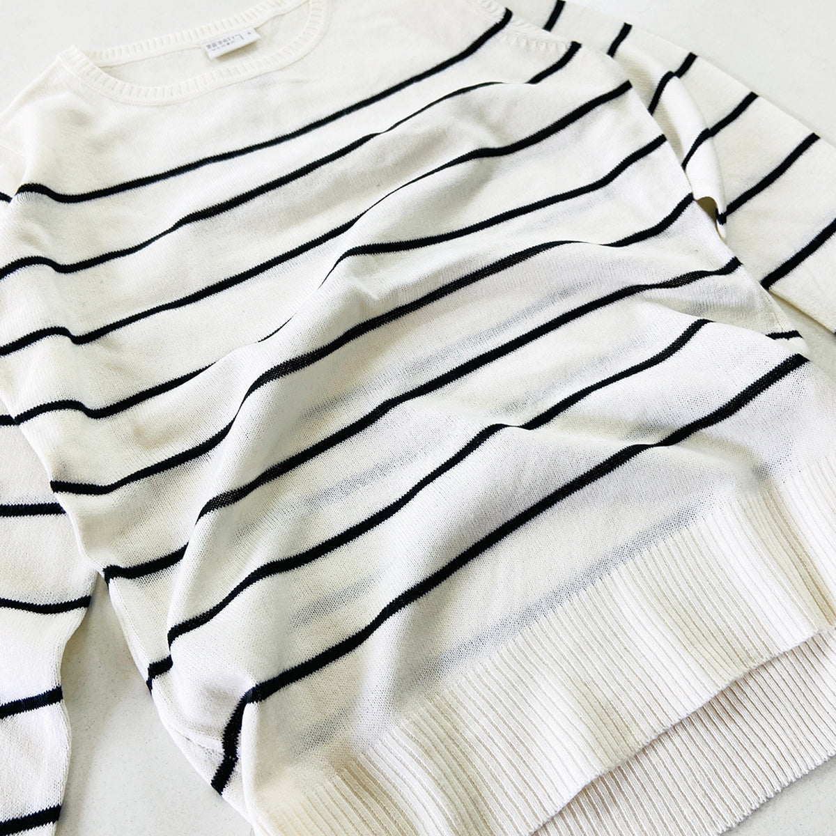 Ladies Premium Striped Knit Winter Pullover Sweater