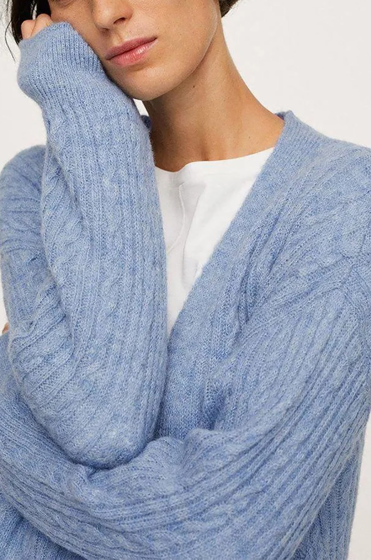 Womens Premium Wool Blend Long Soft Fuzzy Texture Cardigan