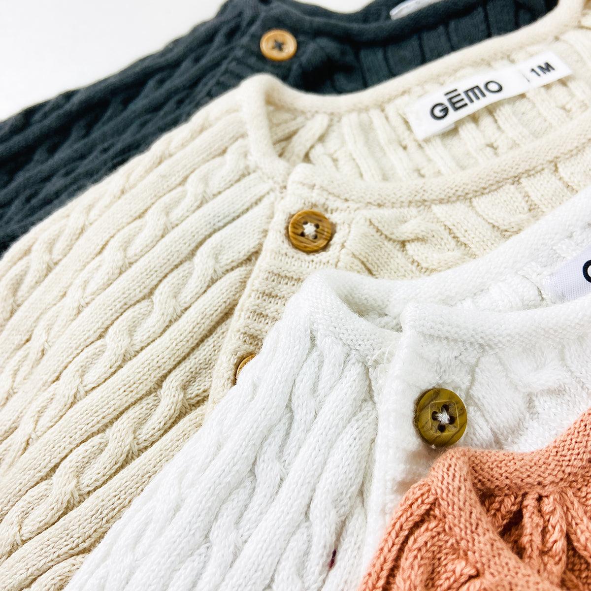 Baby Premium Cable Knit Side-Button Sweater