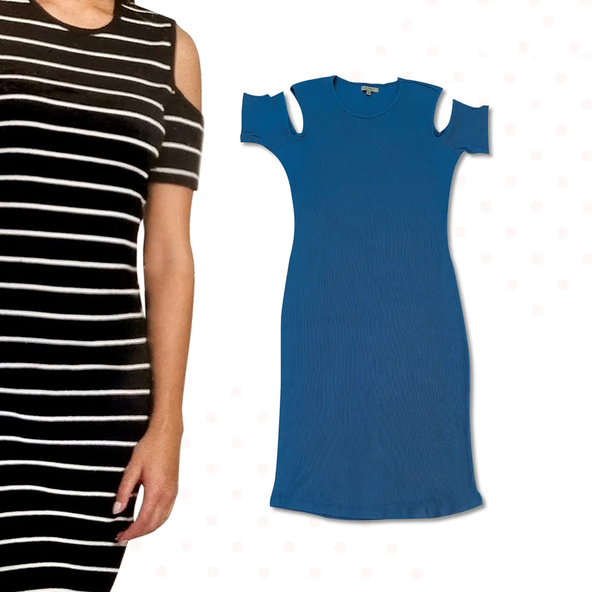 Women's Ribbed Slim Fit Crew Neck Mini length Body dress