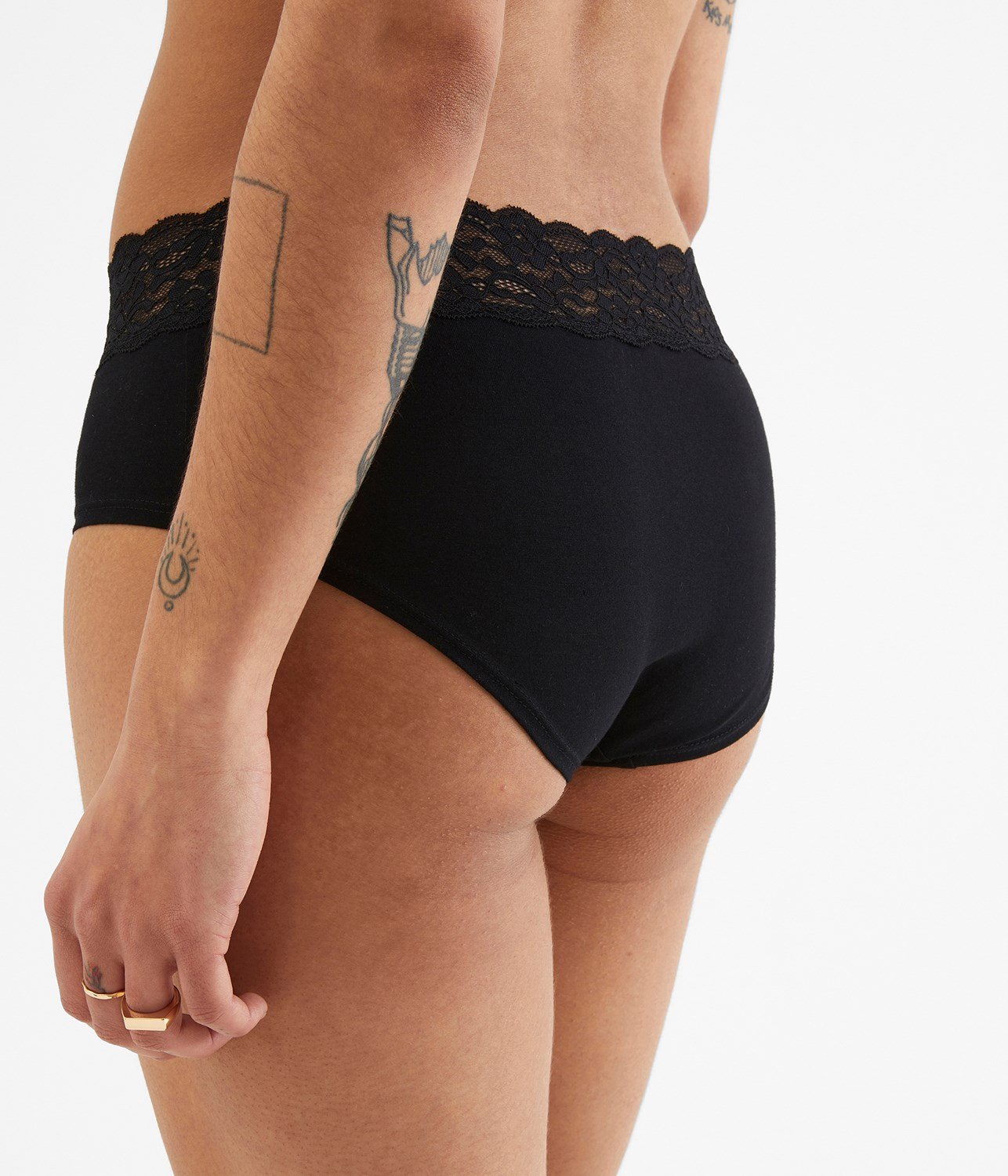 Pack of 5 Womens Mid Waist Hipster Lace Brief Panty